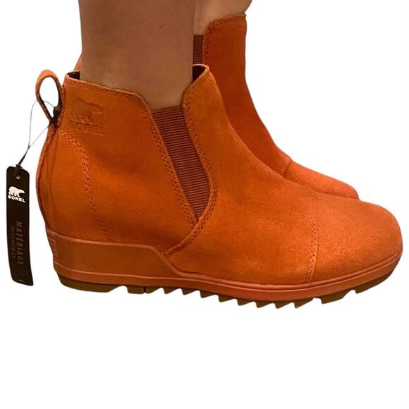SOREL Evie Waterproof Suede Pull-On Bootie, Women’s Size 6, Warp Red, NWT no box - Picture 1 of 9